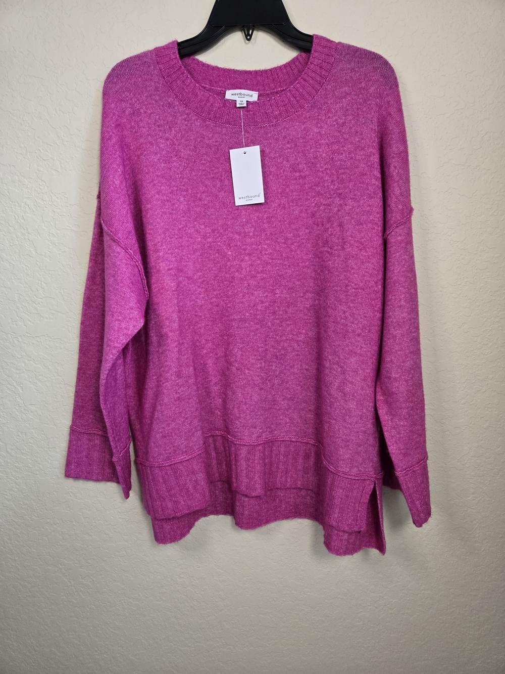 Westbound Cozy Crewneck Sweater - Bright Pink